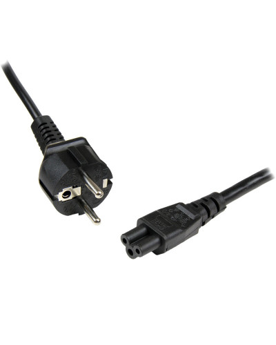 StarTech.com Cordon d'alimentation en trèfle Schuko CEE7 vers C5 de 1m pour ordinateur portable - M/F - Noir