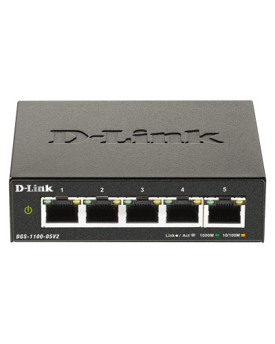 D-Link DGS-1100-05V2/E commutateur réseau Géré L2 Gigabit Ethernet (10/100/1000) Noir